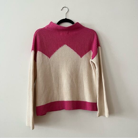 J. Crew x The Reeds Pink & Cream Chevron Ski Sweater - Picture 7 of 9